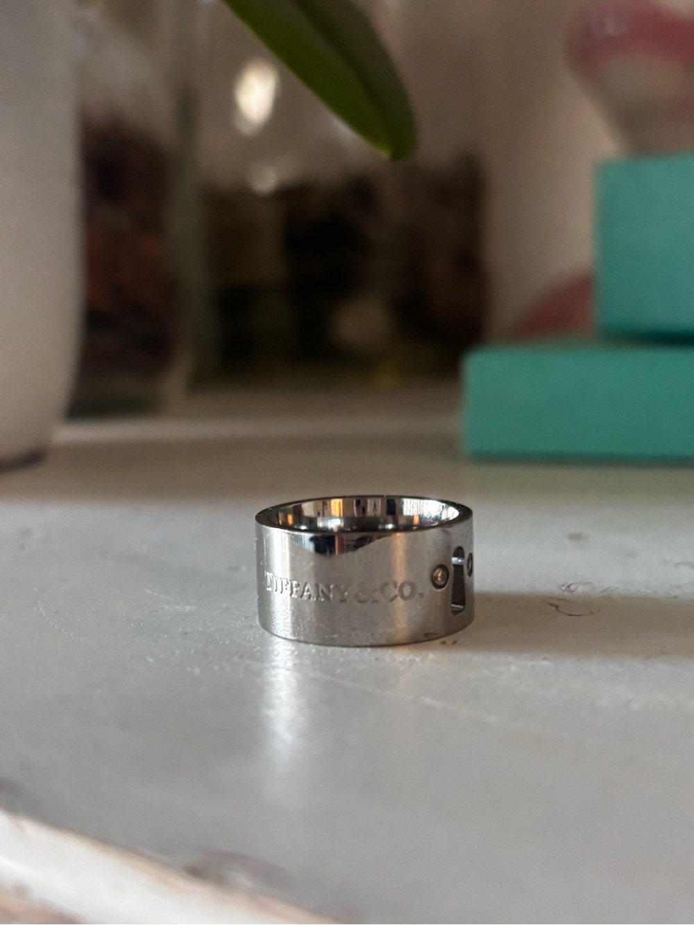 Tiffany & Co. Wide Silver Band Ring